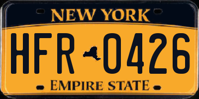 NY license plate HFR0426