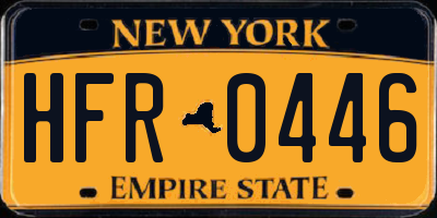 NY license plate HFR0446