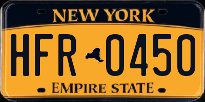 NY license plate HFR0450