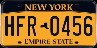 NY license plate HFR0456