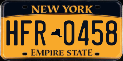 NY license plate HFR0458