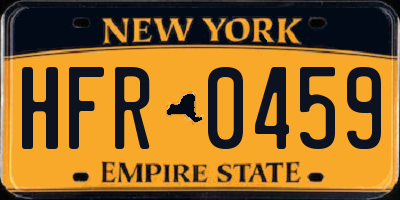 NY license plate HFR0459