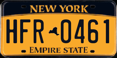 NY license plate HFR0461