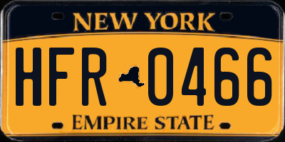 NY license plate HFR0466