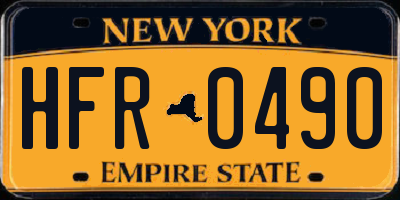 NY license plate HFR0490