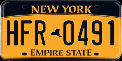 NY license plate HFR0491