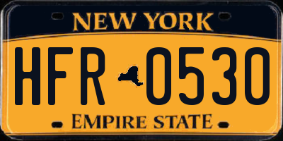 NY license plate HFR0530