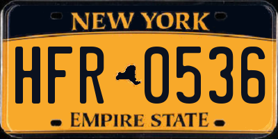 NY license plate HFR0536