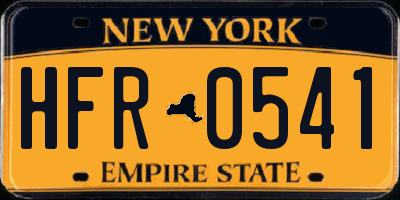 NY license plate HFR0541