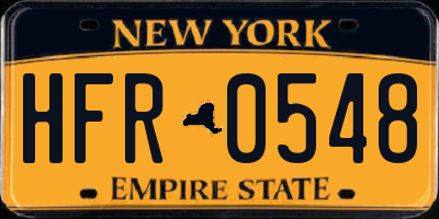 NY license plate HFR0548