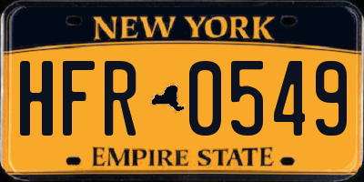 NY license plate HFR0549