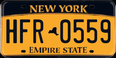 NY license plate HFR0559
