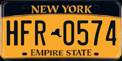 NY license plate HFR0574
