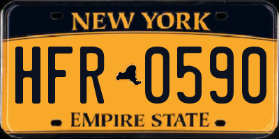 NY license plate HFR0590