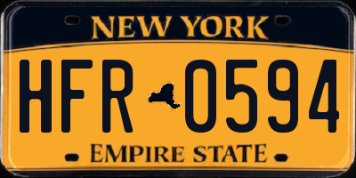 NY license plate HFR0594