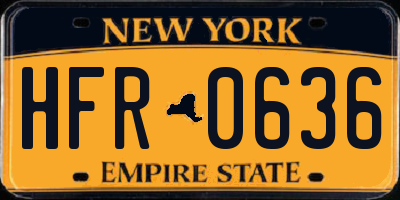 NY license plate HFR0636