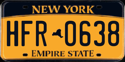 NY license plate HFR0638
