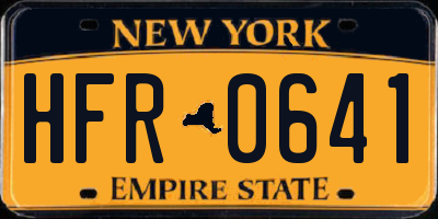 NY license plate HFR0641
