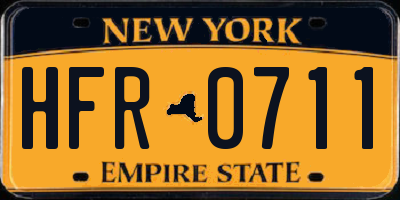 NY license plate HFR0711