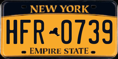 NY license plate HFR0739