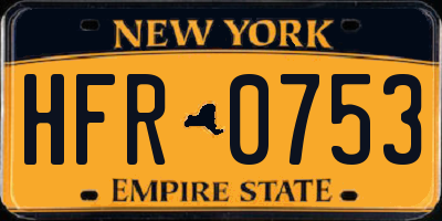 NY license plate HFR0753