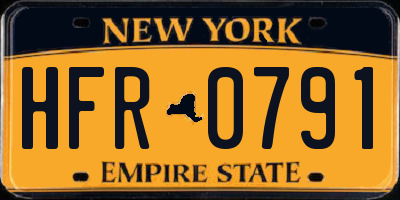NY license plate HFR0791
