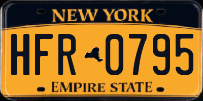 NY license plate HFR0795