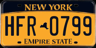 NY license plate HFR0799