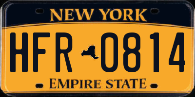 NY license plate HFR0814