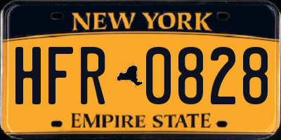 NY license plate HFR0828