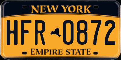 NY license plate HFR0872