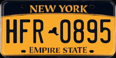 NY license plate HFR0895