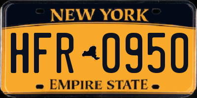 NY license plate HFR0950