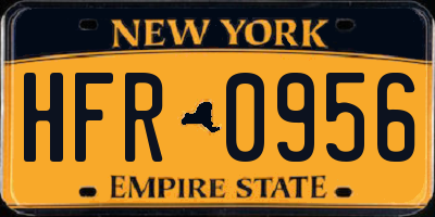 NY license plate HFR0956