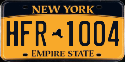 NY license plate HFR1004