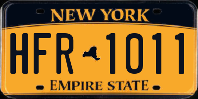 NY license plate HFR1011