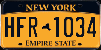NY license plate HFR1034