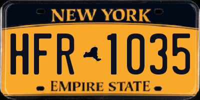 NY license plate HFR1035