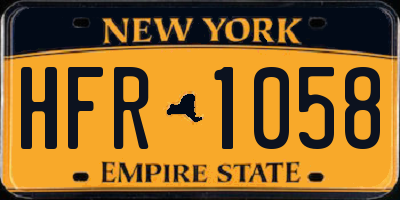 NY license plate HFR1058