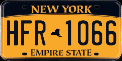 NY license plate HFR1066