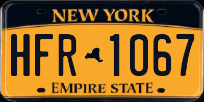 NY license plate HFR1067