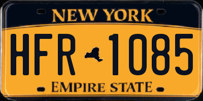 NY license plate HFR1085