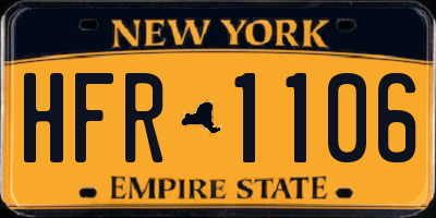 NY license plate HFR1106