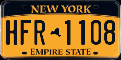 NY license plate HFR1108