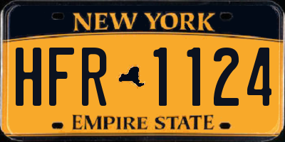 NY license plate HFR1124