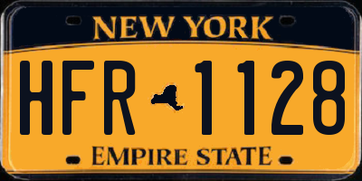 NY license plate HFR1128