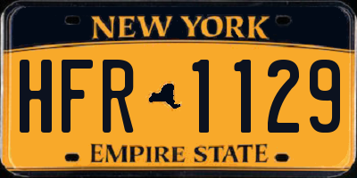 NY license plate HFR1129