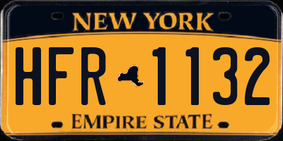 NY license plate HFR1132