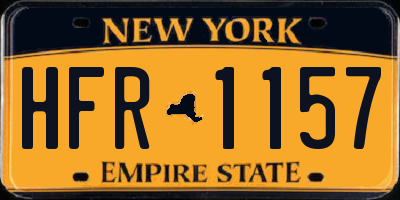 NY license plate HFR1157