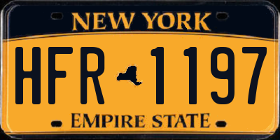 NY license plate HFR1197